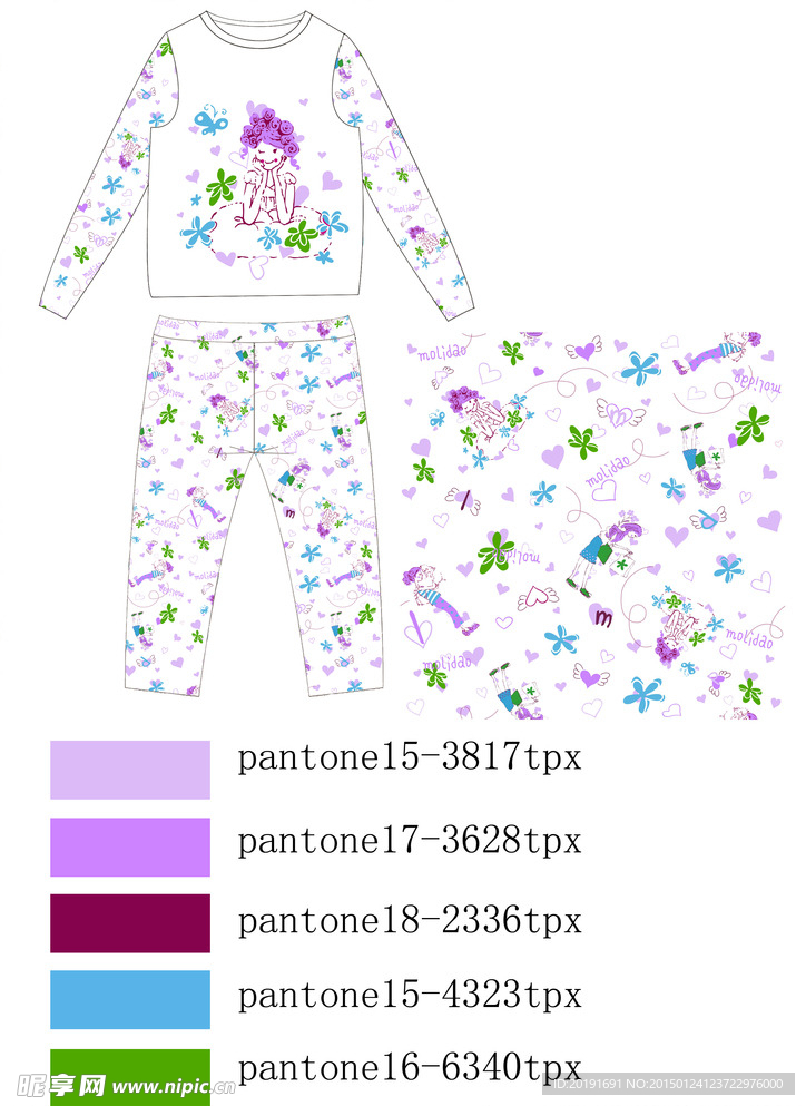 儿童服饰卡通印花内衣源文件