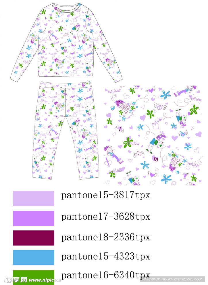 儿童服饰卡通印花内衣源文件