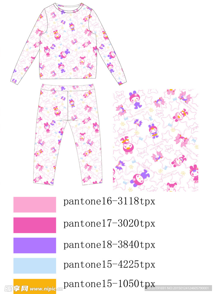 儿童服饰卡通印花内衣源文件