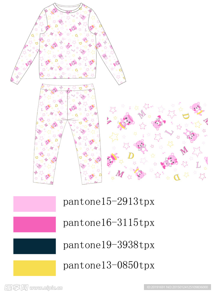 儿童服饰卡通印花内衣源文件