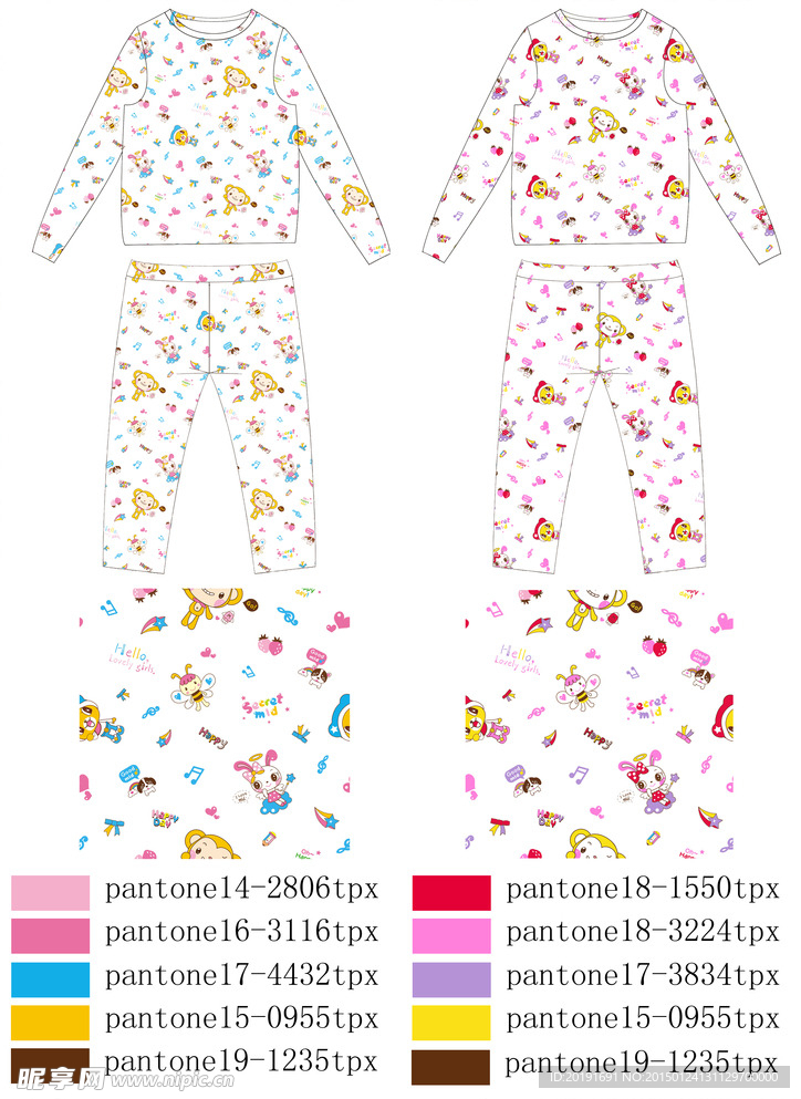 儿童服饰卡通印花内衣源文件