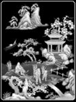古典山水人物灰度图