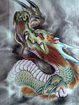 阿亮传统刺青画集 风暴蛟龙彩色
