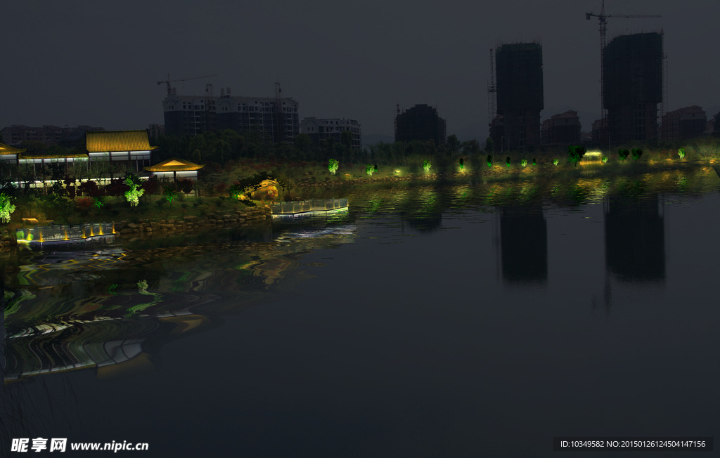 景观亮化 湿地公园夜景效果