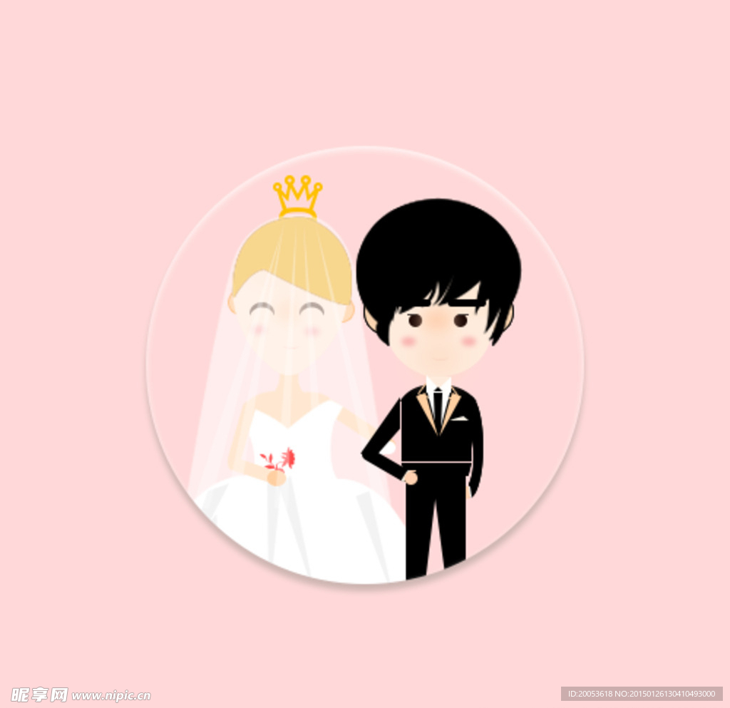 Q版周杰伦结婚图标PSD