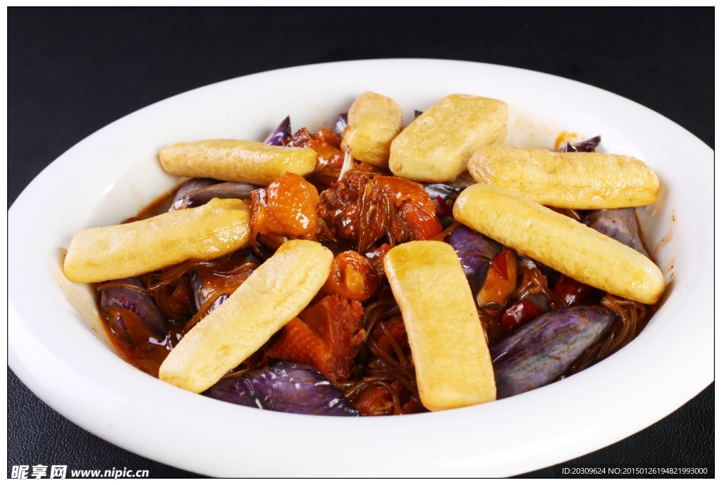 茄子粉条炒鸡