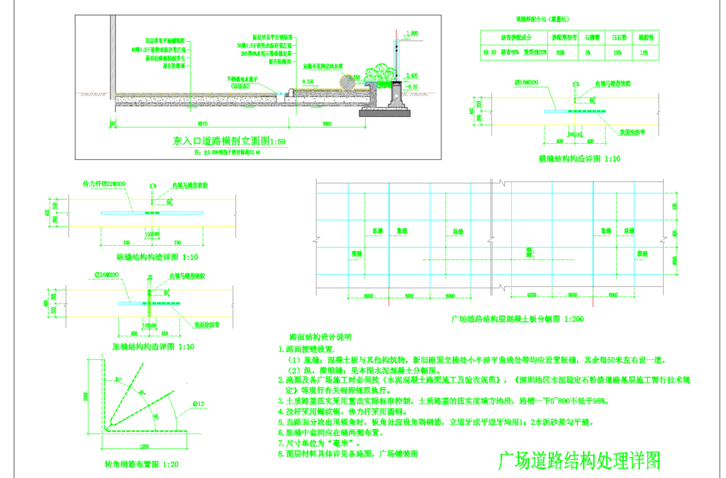 公园景观 广场路面结构节点