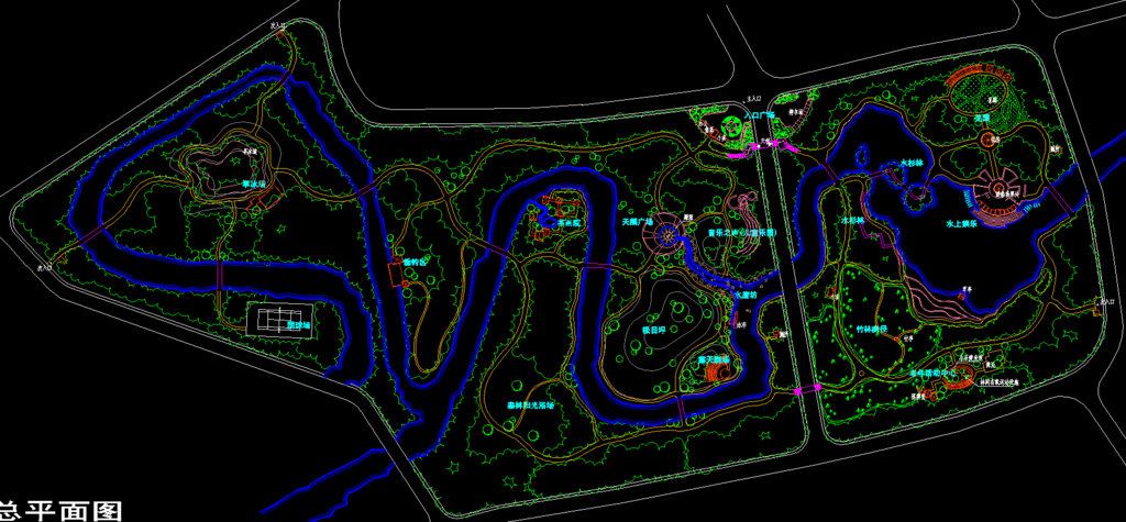 公园景观 总平面图