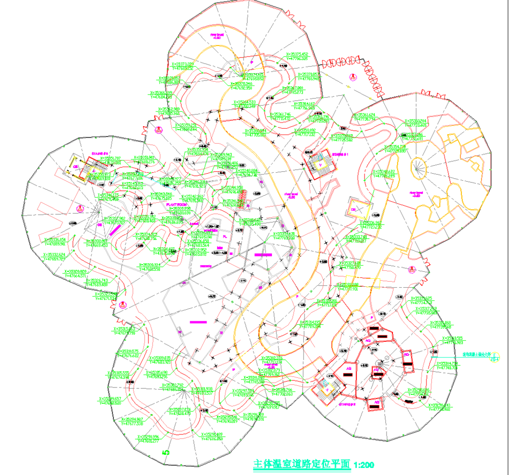 公园景观 主温室道路定位