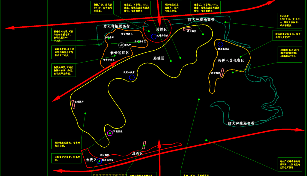 公园景观 防灾种植隔离带