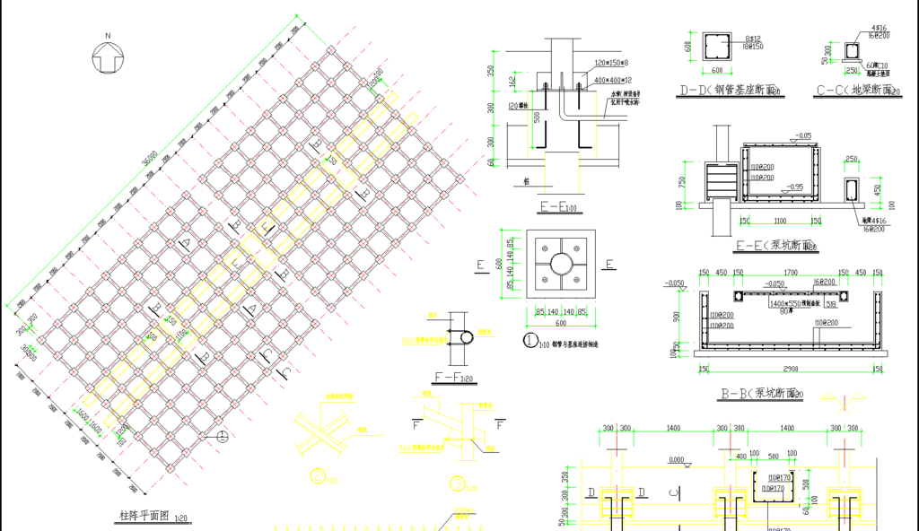 公园景观 柱阵结构图
