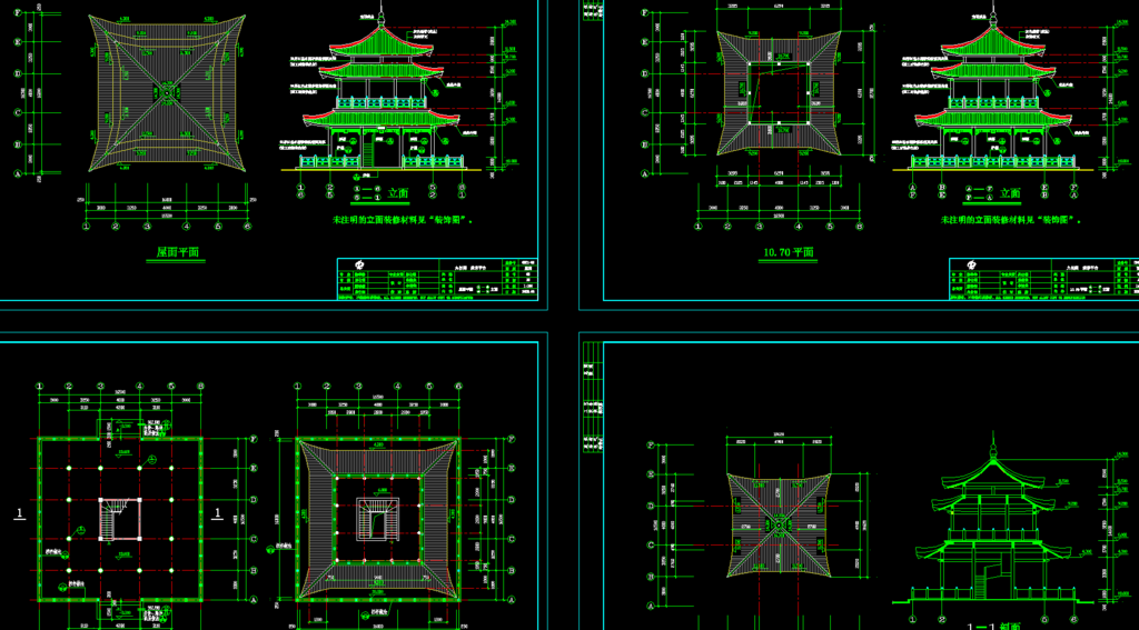 公园景观 九仞阁详图