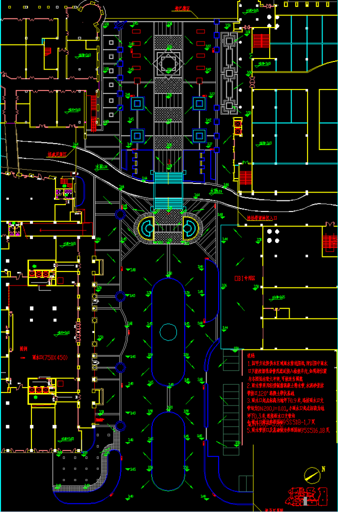 公园景观 雨水口排水平面布置图