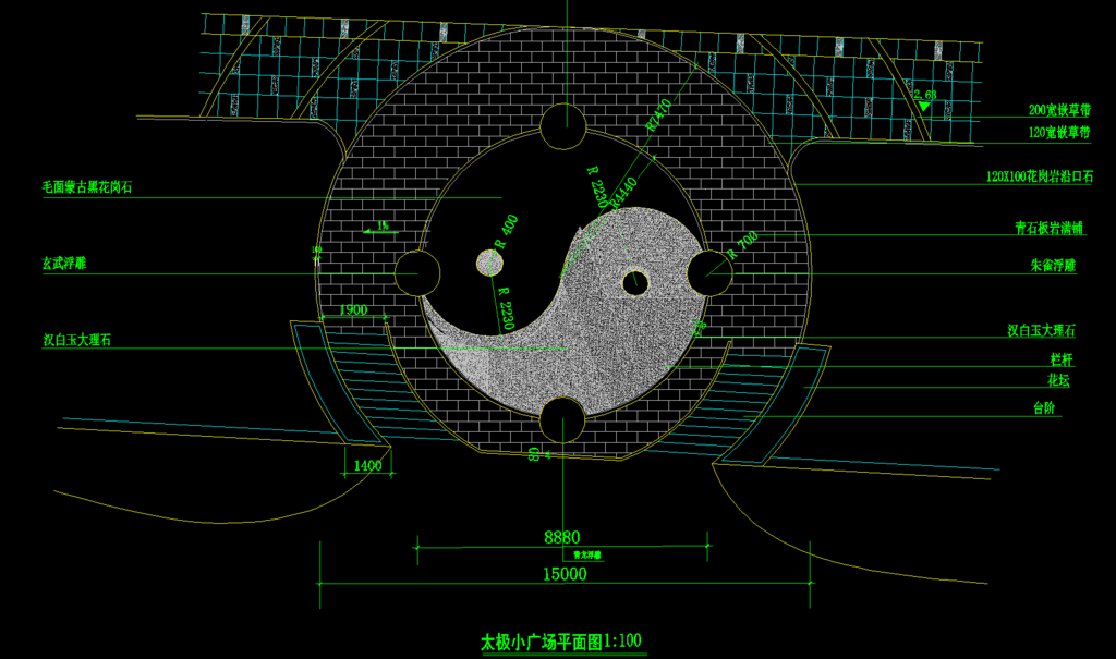 公园景观 太极广场平面