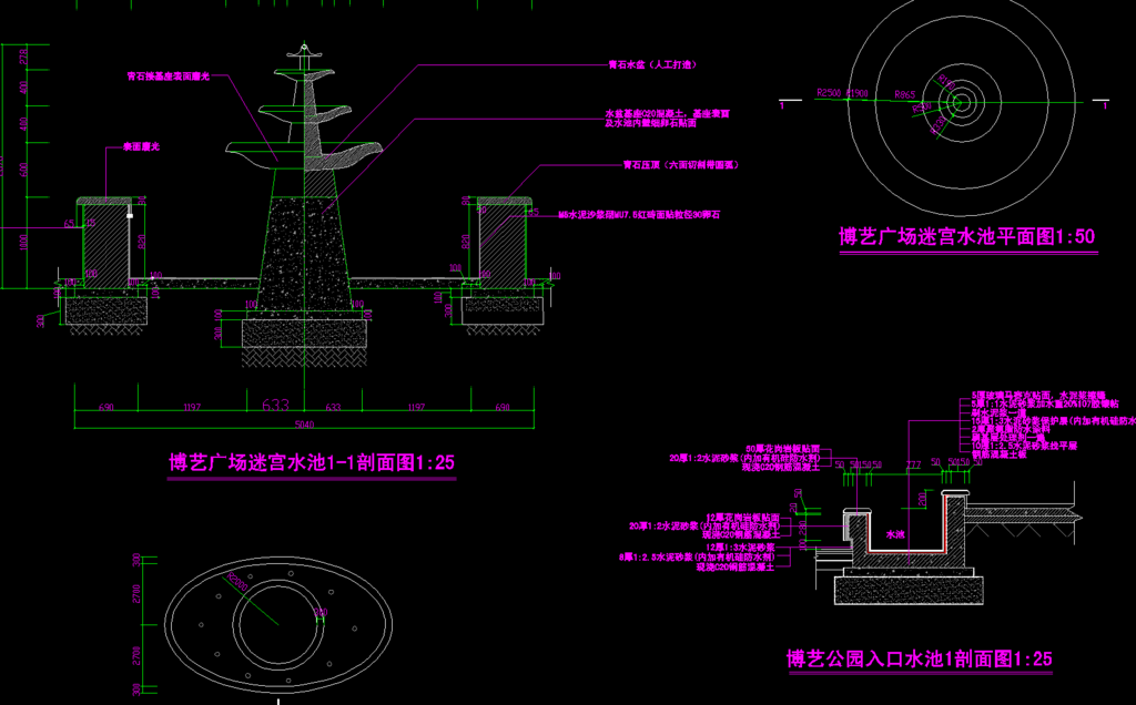 公园景观 水池