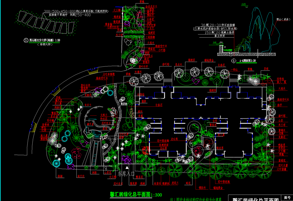 公园景观 馨汇居绿化总平面图