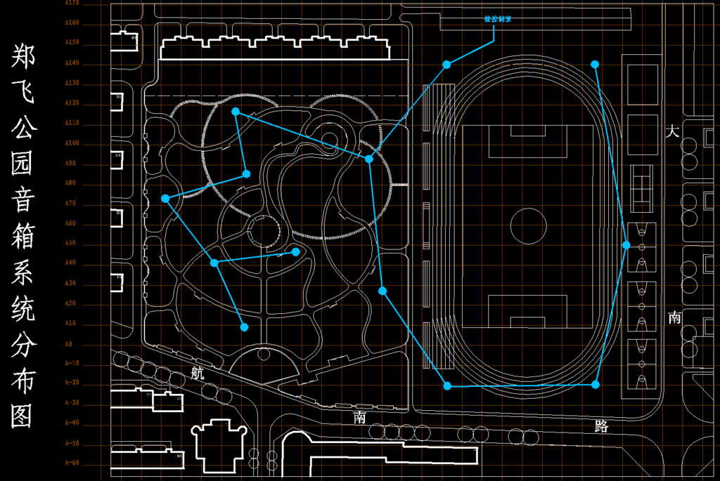 公园景观 公园音箱系统分布图