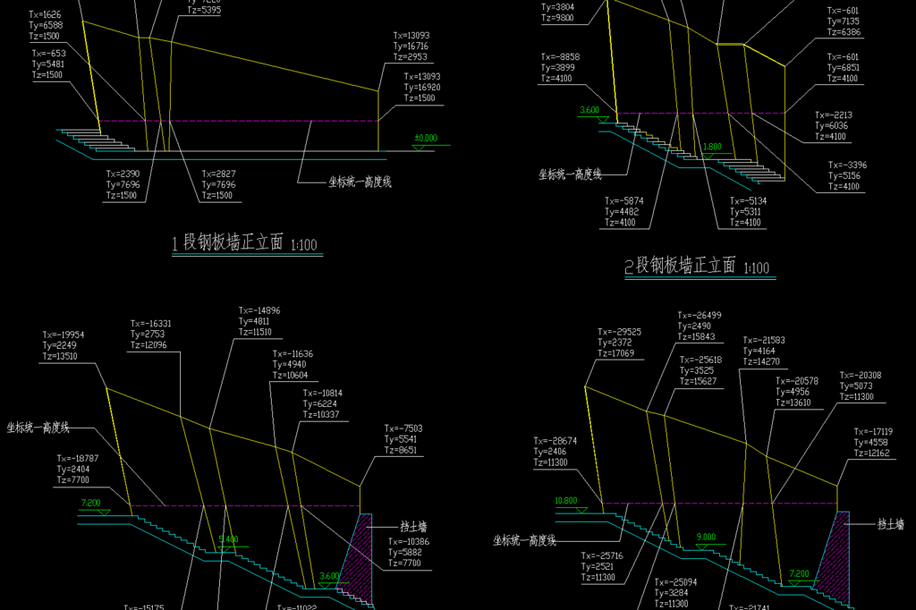 公园景观 钢板墙正立面