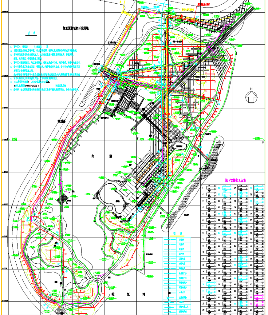 公园景观 综合管网平面图