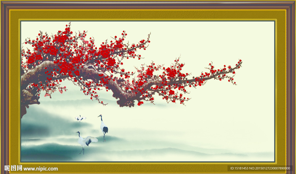 梅花国画风景