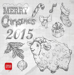 手绘2015羊年图标