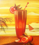 夏威夷静物油画