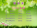 美容价目表