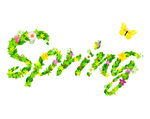 spring艺术字矢量素材