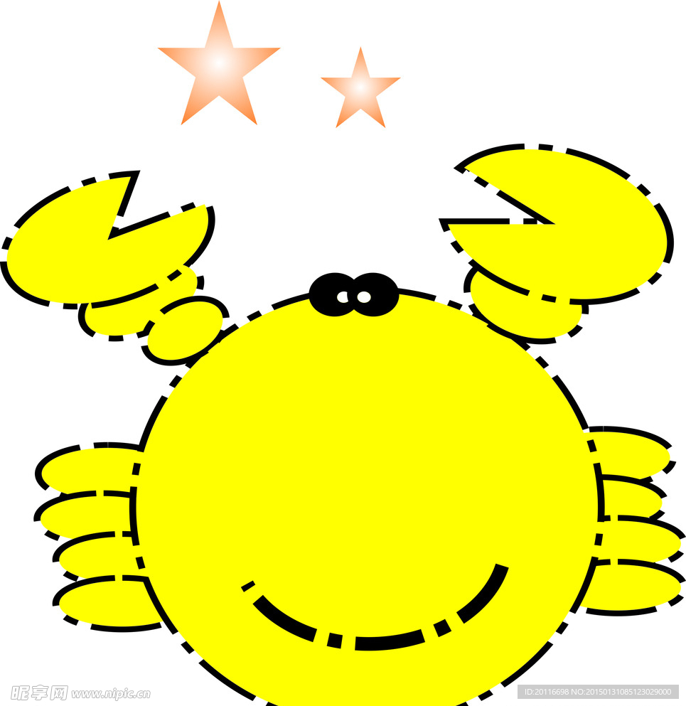 卡通螃蟹矢量图