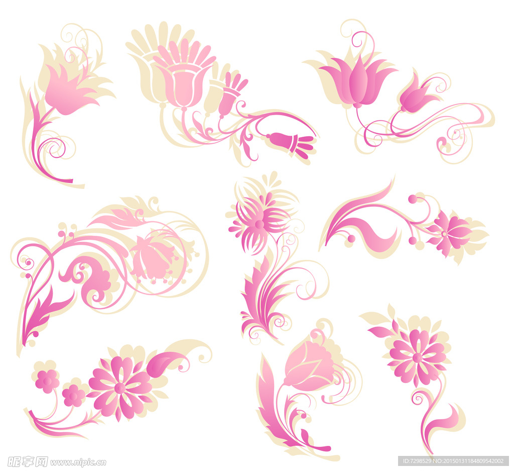 粉色花纹