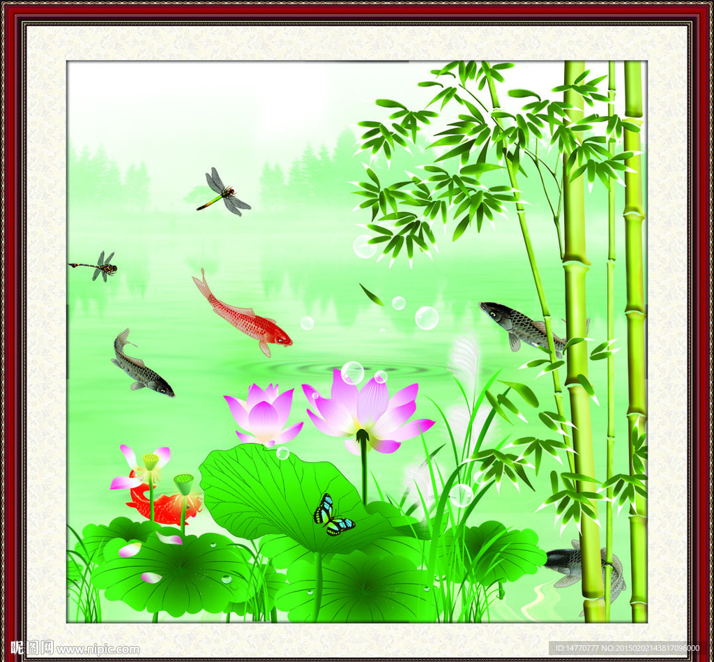 荷花装饰画