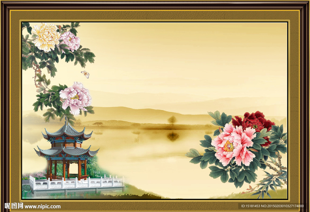 牡丹风景画