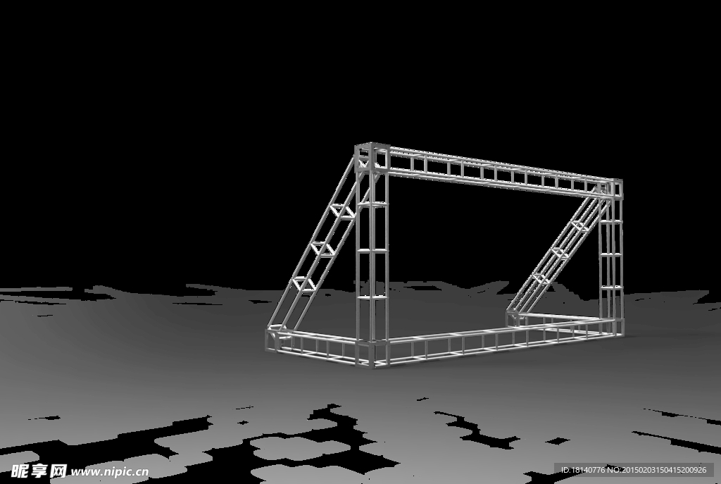 户外 桁架 3D 建模逼真效果