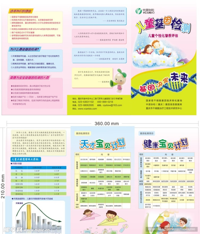 儿童基因检测宣传单