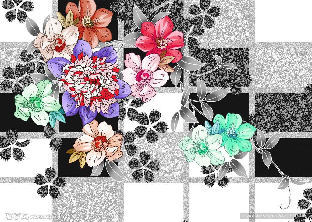 韩式花纹