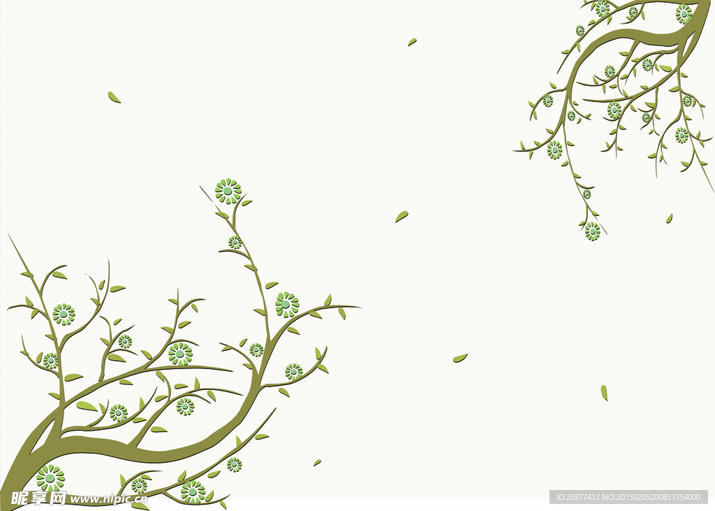 韩式花纹 壁画背景墙