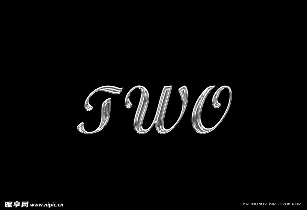 金属字体效果 立体字