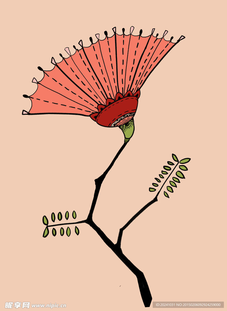 合欢花插画设计