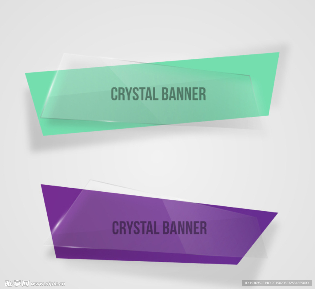 玻璃质感banner矢量