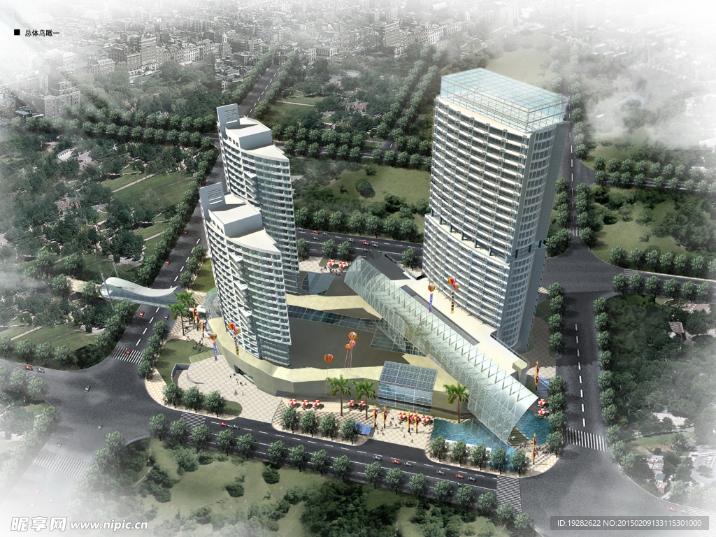 商业综合体建筑鸟瞰图设计
