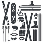 滑雪装备设计矢量素材