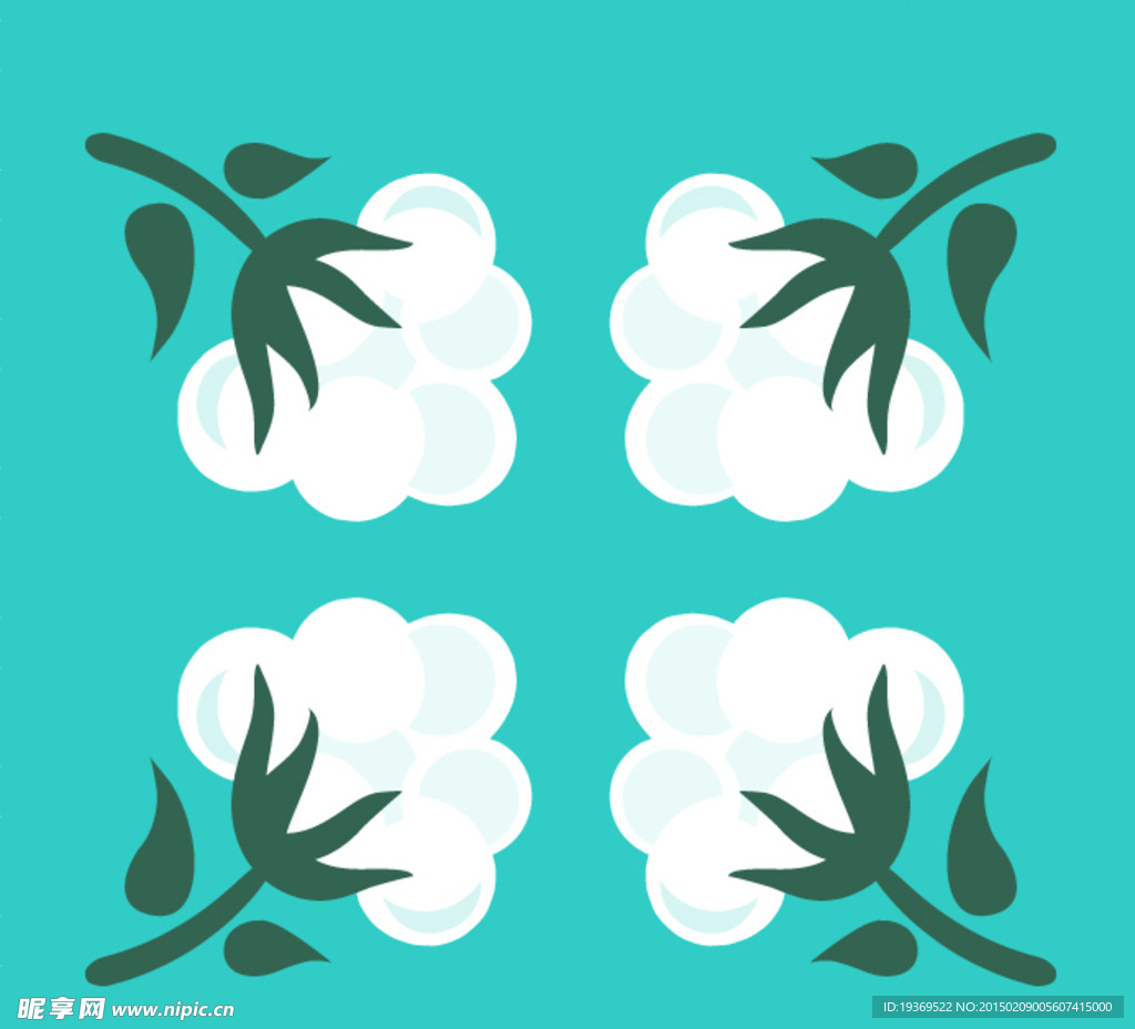 创意雪白棉花设计矢量素材