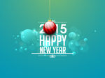 淡蓝色2015新年贺卡矢量素材