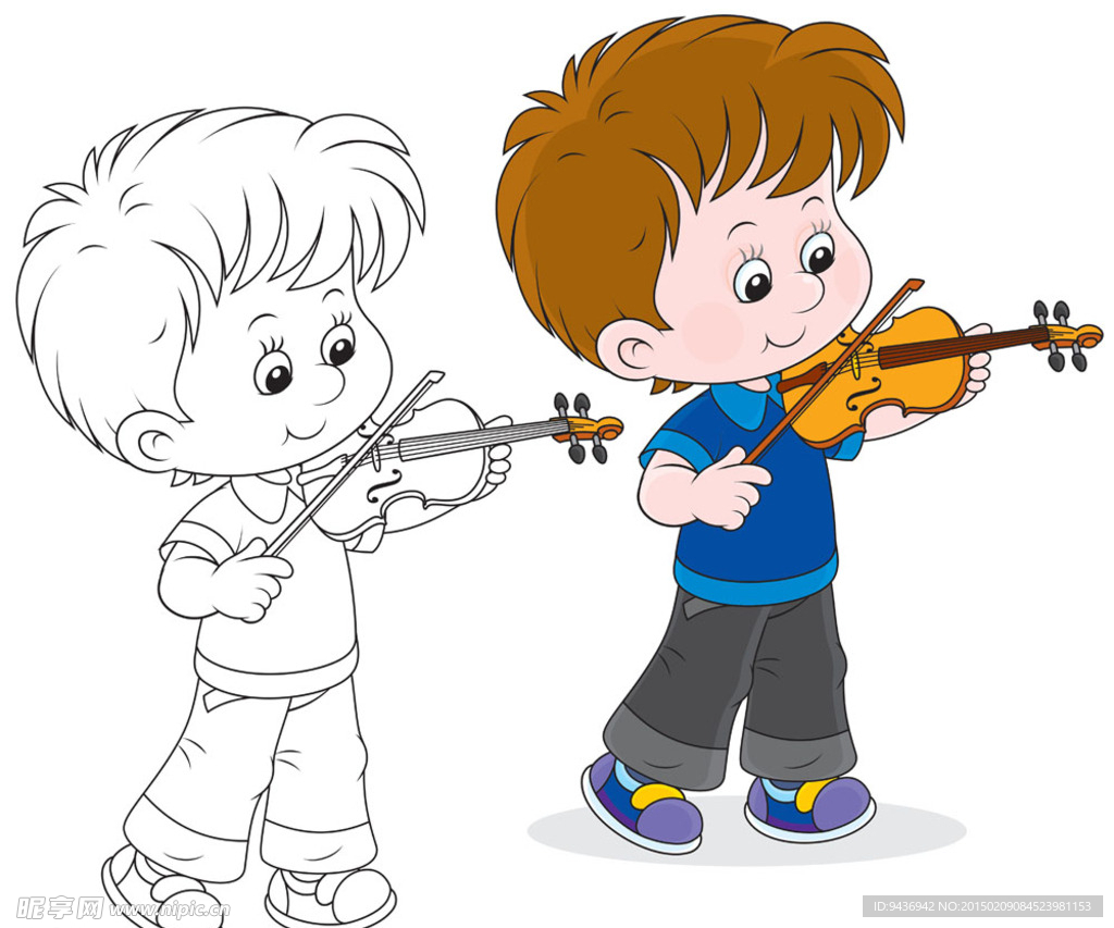 小男孩拉小提琴