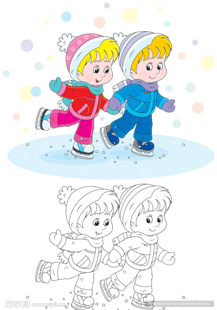 小孩滑雪