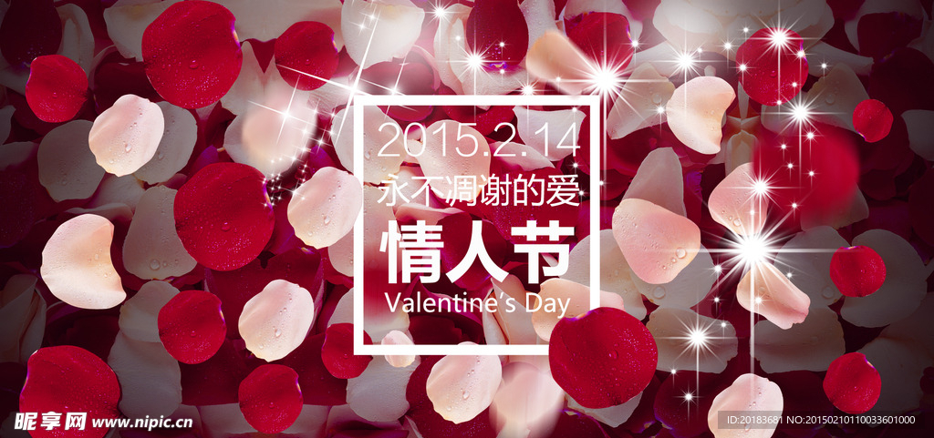 情人节玫瑰花花瓣素材海报