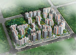 高密度居住区景观设计鸟瞰图