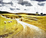 风景抽象画 油画 装饰画