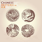 龙纹花纹图腾矢量图