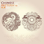龙纹花纹图腾矢量图